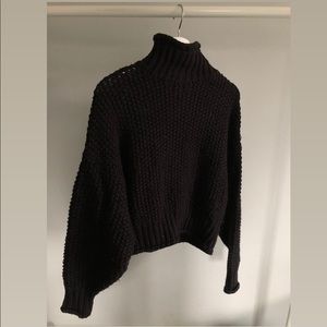 Black Balloon-Sleeve H&M Turtleneck Sweater